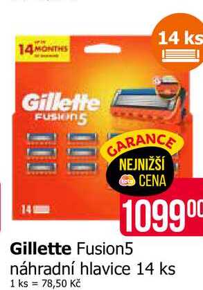 Gillette Fusion5 náhradní hlavice 14 ks Teta drogerie