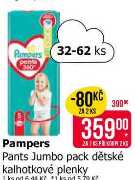 Pampers Pants Jumbo pack dětské kalhotkové plenky 32-62ks Teta drogerie