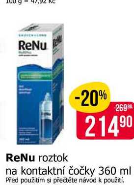 ReNu Roztok na kontaktní čočky 360 ml Teta drogerie