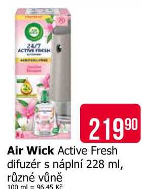 Air Wick Active Fresh difuzér s náplní 228 ml, různé vůně Teta drogerie