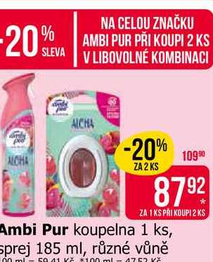 Ambi Pur koupelna 1 ks, sprej 185 ml, různé vůně