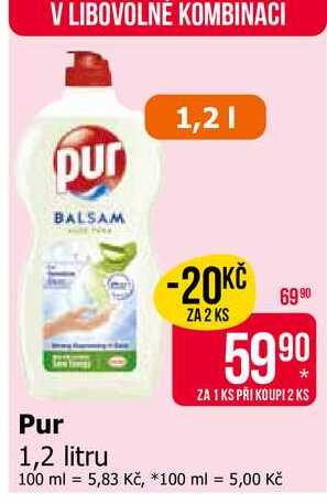 Pur prostředek na mytí nádobí 1200ml, vybrané druhy 1.2l