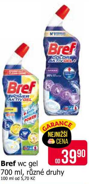 Bref wc gel 700 ml, různé druhy Teta drogerie