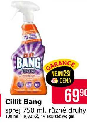 Cillit Bang Sprej 750 ml, různé druhy Teta drogerie