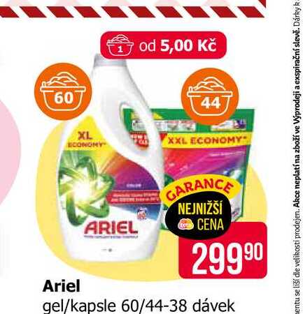 Ariel gel/kapsle 60/44-38 dávek 