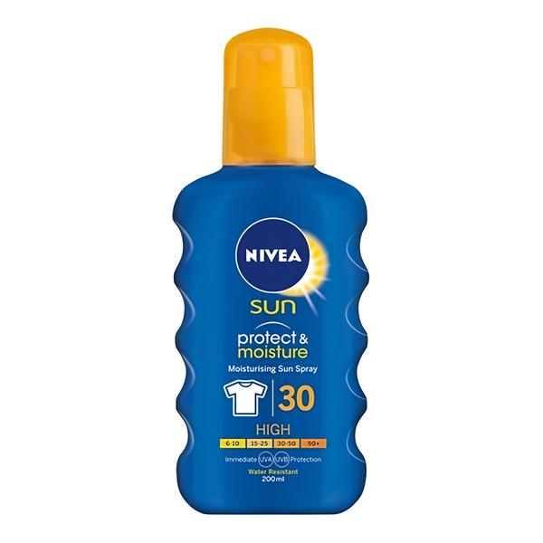 Nivea Sun Protect & Moisture Sprej na opalování OF 30 Košík.cz