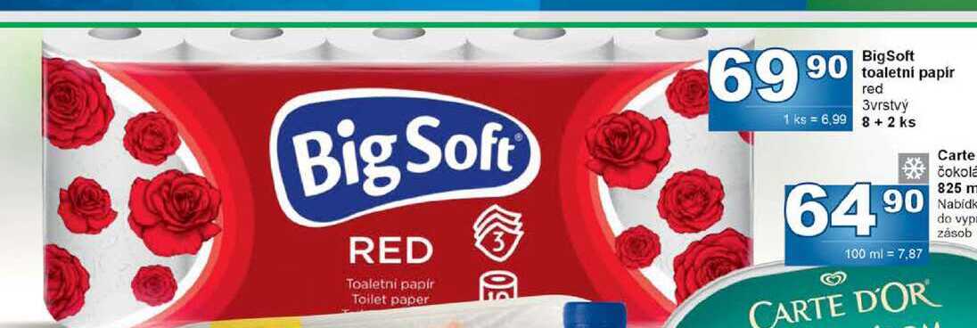 Big Soft Toaletní papír red 8+2ks JIP