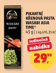 PIKANTNÍ KŘENOVÁ PASTA WASABI ASIA TIME, 43 g 