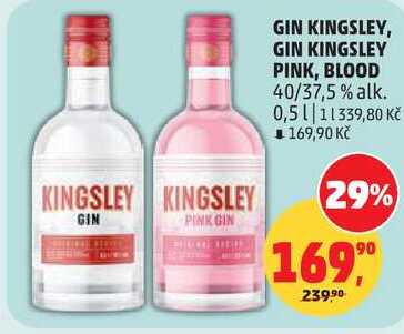 GIN KINGSLEY, GIN KINGSLEY PINK, BLOOD, 0,5 l