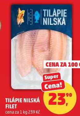 TILÁPIE NILSKÁ FILET, cena za 1 kg