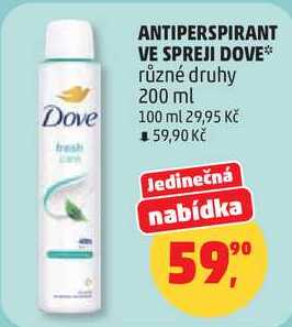 ANTIPERSPIRANT VE SPREJI DOVE, 200 ml Penny Market