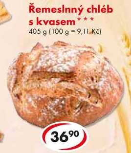 Řemeslný chléb s kvasem, 405 g