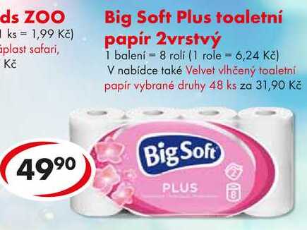 Big Soft Plus toaletní papír 2vrstvý, 8 rolí CBA