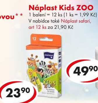 Náplast Kids ZOO, 12 ks CBA