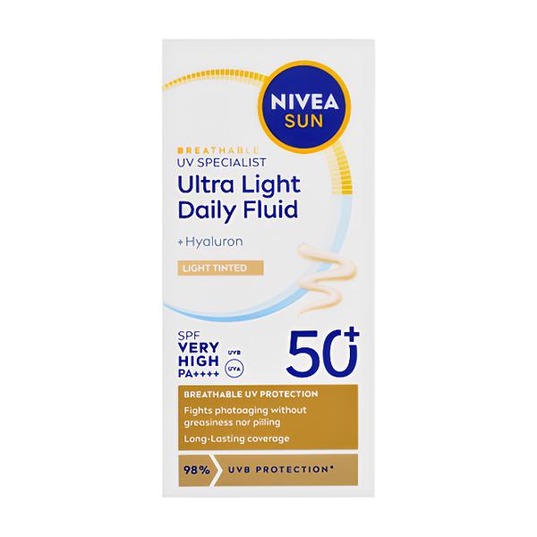 Nivea Sun Face Invisible Ultra Light Daily Fluid Tinted Light Košík.cz