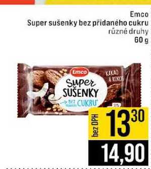 Emco Super sušenky bez přidaného cukru různé druhy 60 g 