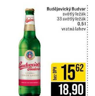 Budějovický Budvar světlý ležák 33 světlý ležák 0,5l