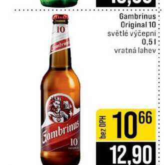 Gambrinus Original 10 světlé výčepní 0,5l