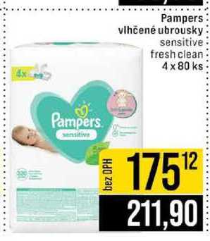 Pampers vlhčené ubrousky sensitive fresh clean 4 x 80 ks JIP