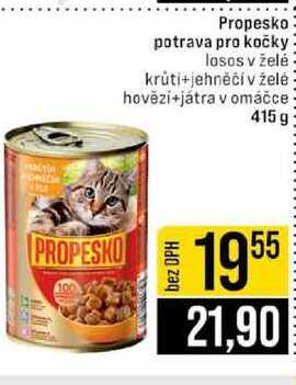 Propesko potrava pro kočky losos v želė krūti+jehněčí v želė hovězí+játra v omáčce 415 g 
