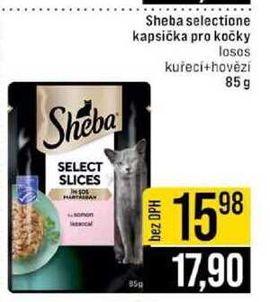 Sheba selectione kapsička pro kočky losos kuřecí+hovězí 85g