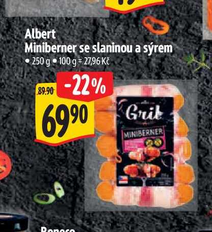 Albert Miniberner se slaninou a sýrem 250 g