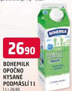 BOHEMILK OPOČNO KYSANÉ PODMÁSLÍ 1l
