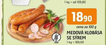 MEDOVÁ KLOBÁSA SE SÝREM 100 g