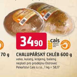 CHALUPÁŘSKÝ CHLÉB 600 g
