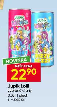 Jupík Lolli vybrané druhy 0,33L Hruška