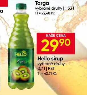 Hello sirup vybrané druhy 0,7 l