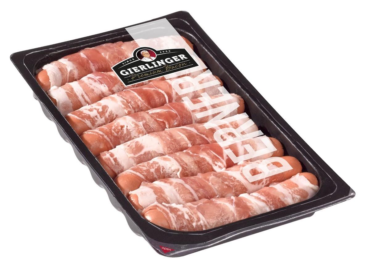 Berner grilovací klobásky se sýrem ve slanině, 250 g