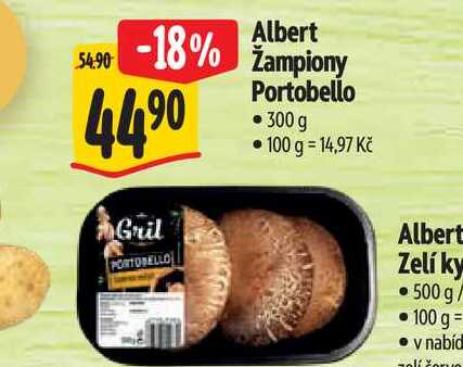 Alber žampiony Portobello 300 g