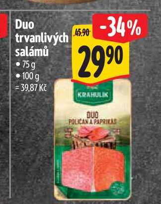 Duo trvanlivých salámů 75 g 