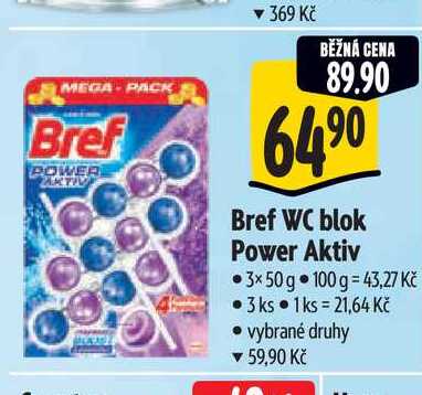 Bref WC blok Power Aktiv 3x50 g Albert