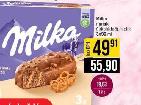 Milka nanuk čokoláda preclik 3x90 ml
