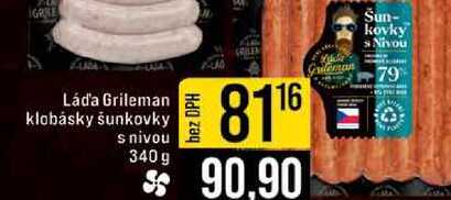 Láďa Grileman klobásky šunkovky s nivou 340g