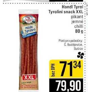 Handi Tyrol Tyrolini snack XXL pikant jemné chilli 80 g