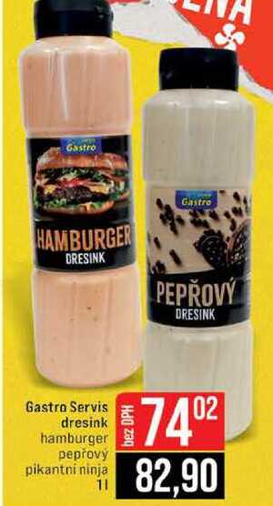 Gastro Servis dresink hamburger pepřový pikantni ninja 1l