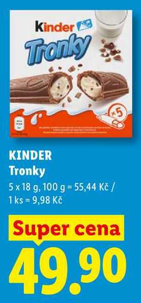 KINDER Tronky, 5 x 18 g