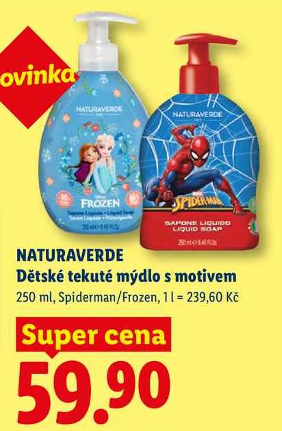 NATURAVERDE Dětské tekuté mýdlo s motivem, 250 ml Lidl