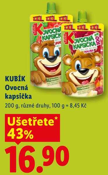 KUBÍK Ovocná kapsička, 200 g