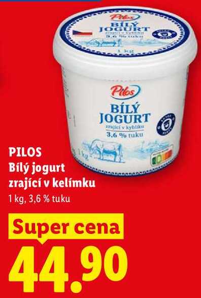 PILOS Bílý jogurt zrající v kelímku, 1 kg