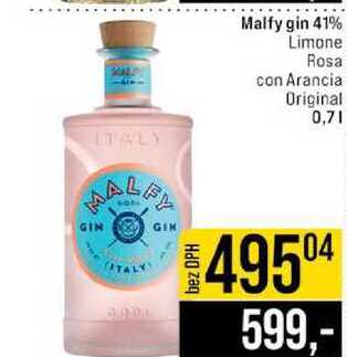 Malfy gin 41% Limone Rosa con Arancia Original 0,7l