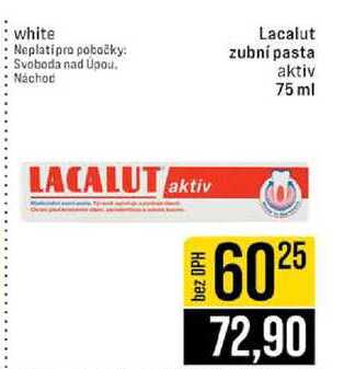 Lacalut zubní pasta aktiv 75 ml JIP