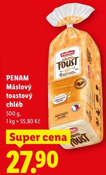PENAM Máslový toastový chléb, 500 g