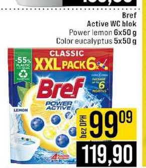 Bref Active WC blok Power lemon 6x50 g JIP