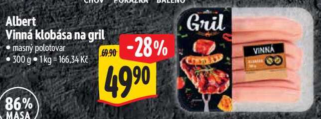 Albert Vinná klobása na gril, 300 g