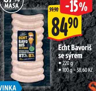 Echt Bavoriš se sýrem, 220 g