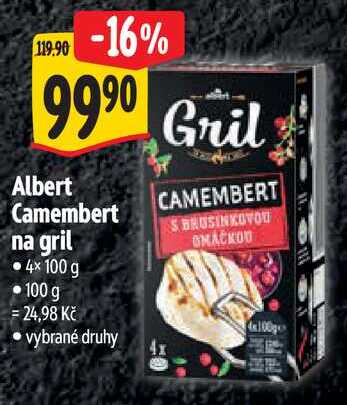 Albert Camembert na gril, 4x 100 g
